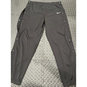 Rare Vtg Nike Hoop Pants Men Med Tear Away Snap Button Basketball Black Track